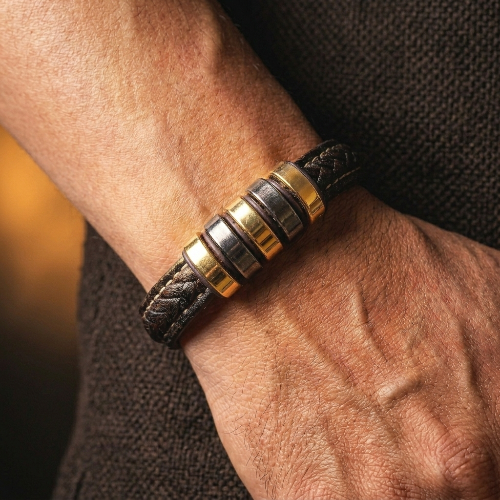 PULSERA DETALLES DORADOS Y PLATEADOS
